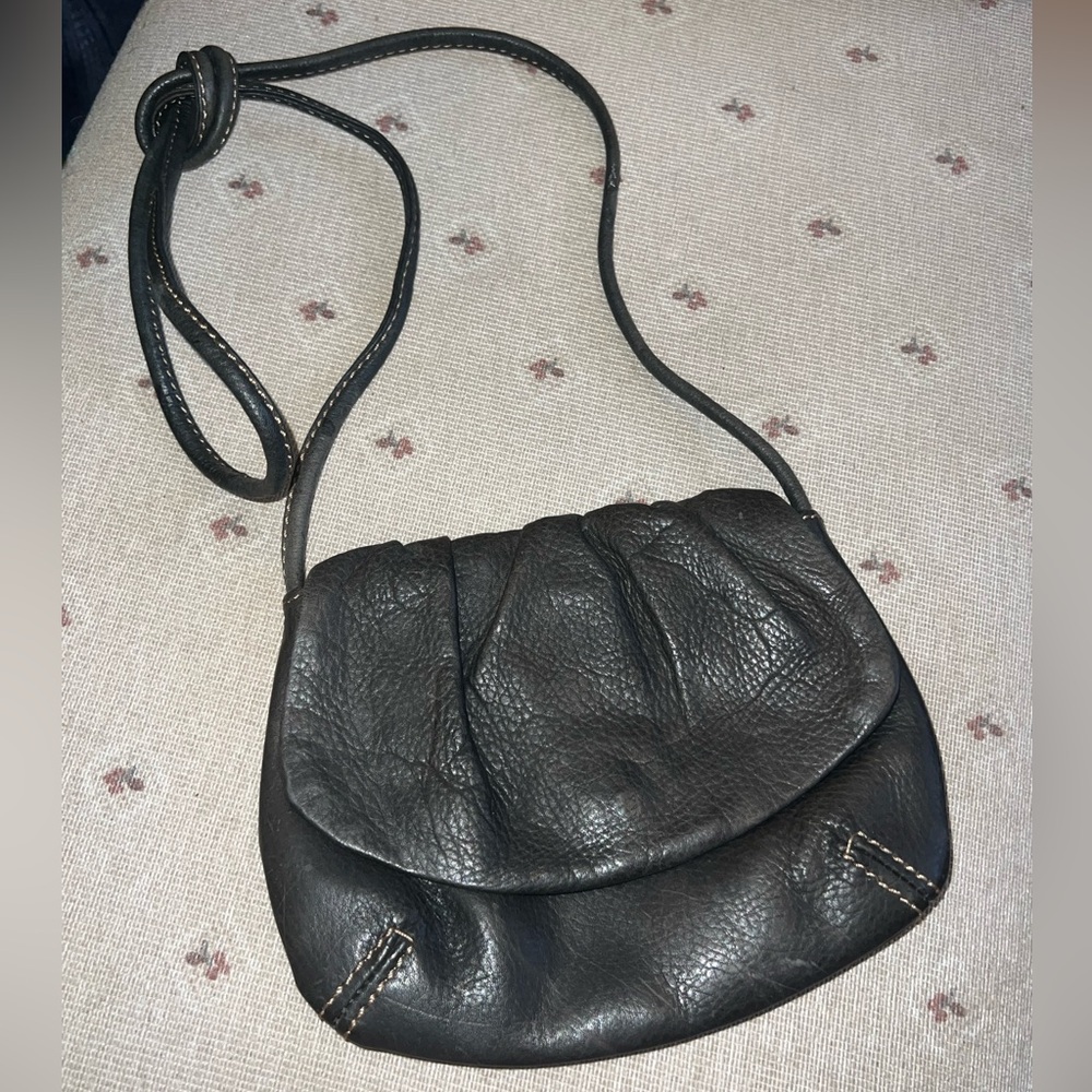 Fossil small black leather pouch